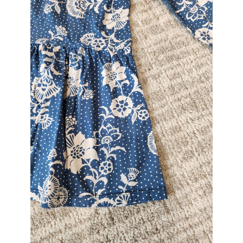 Tea Collection Girls Blue Floral Long Sleeve Dress - Picture 4 of 12